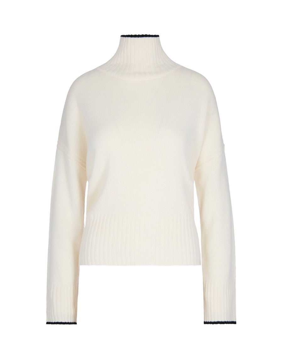 Pinko Dolcevita Falkland High-Neck Sweater With Ribbed Knit And Contrast Detailing