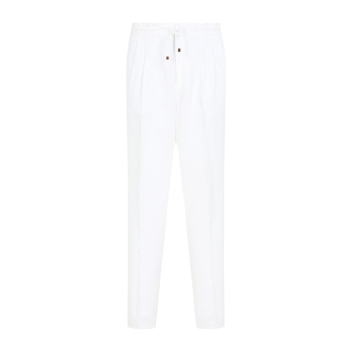 Brunello Cucinelli Tapered White Linen Pants