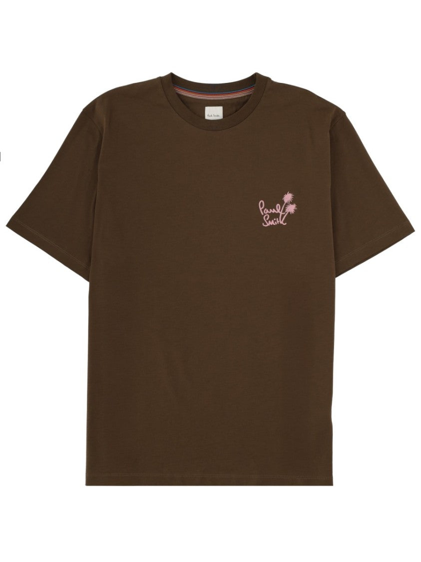 Paul Smith Pink Minimalist Chest Logo Organic Cotton T-Shirt