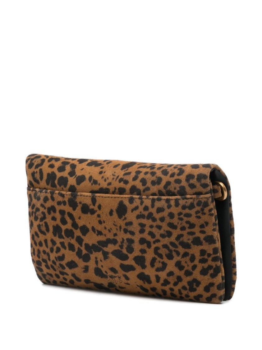 Pinko Brown Animal Print Clutch