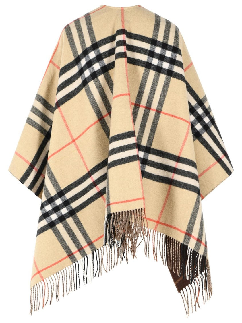Burberry 'Check' Beige Cashmere Cape