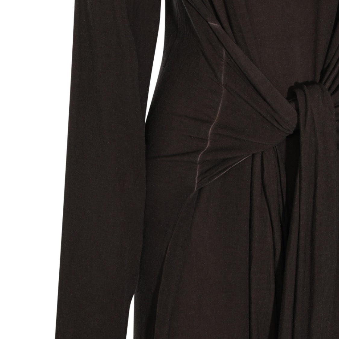 Uma Wang Midi-Length Dress With Round Neckline And Draped Waist