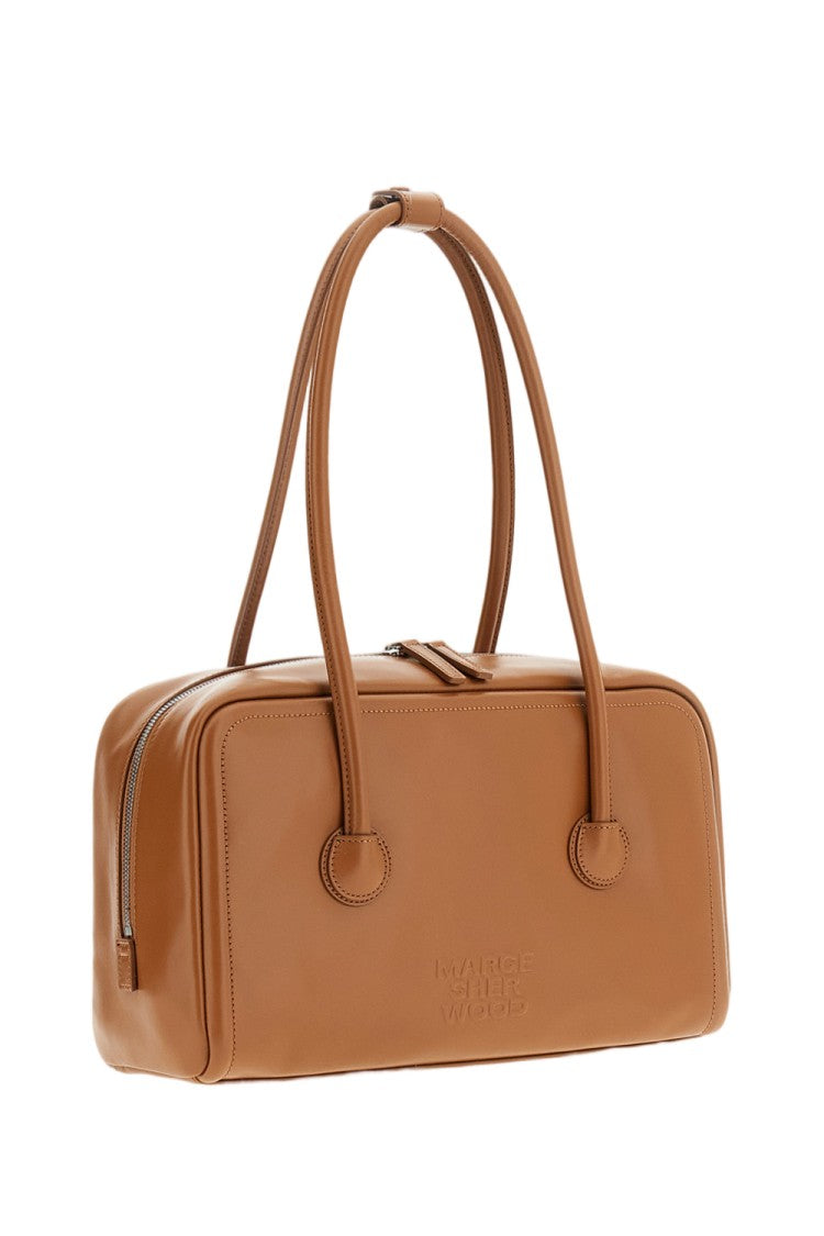 Margesherwood Rectangular Shoulder Bag In Smooth Brown Leather