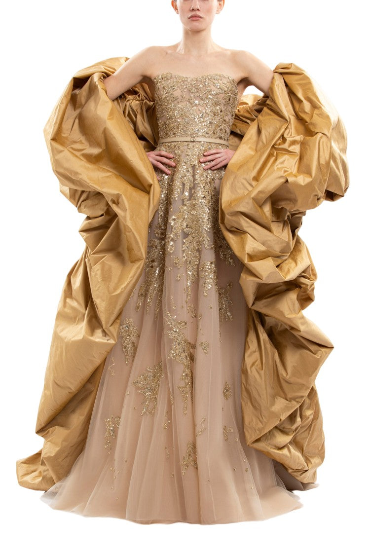 Saiid Kobeisy Embroidered Strapless Dress