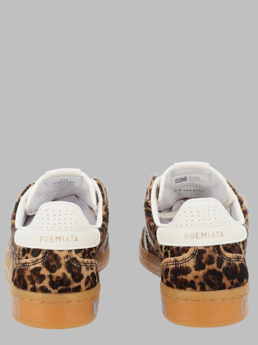 Premiata Multicolor Animal Print Translucent Sole Sneakers