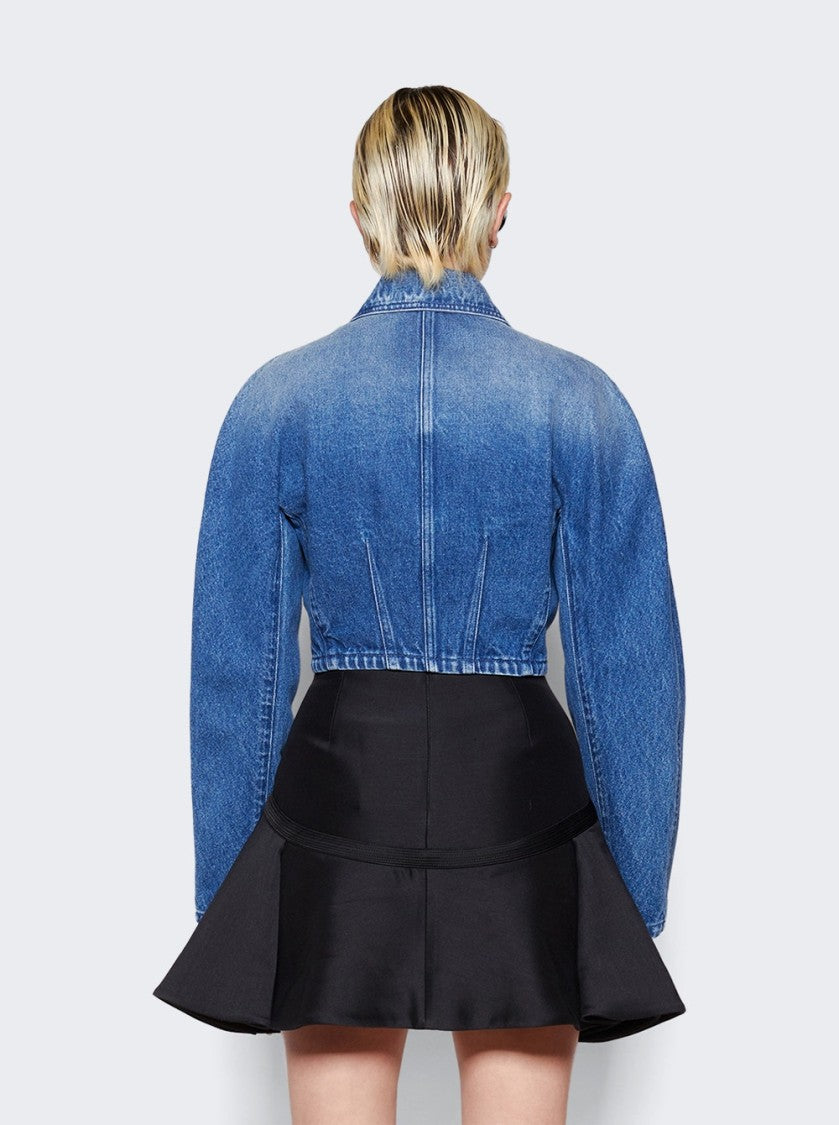 Versace Rounded Crop Denim Jacket