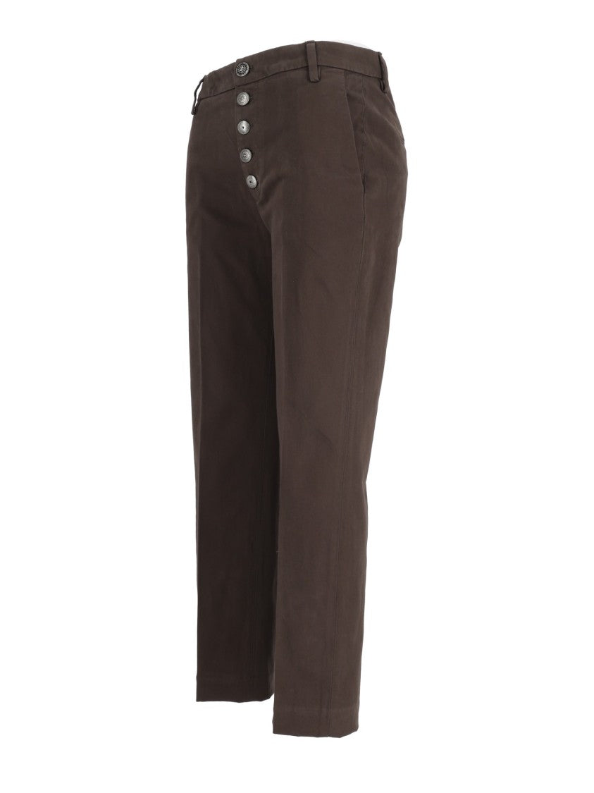 Dondup Straight-Leg Pants With High Waist And Button Fly Closure