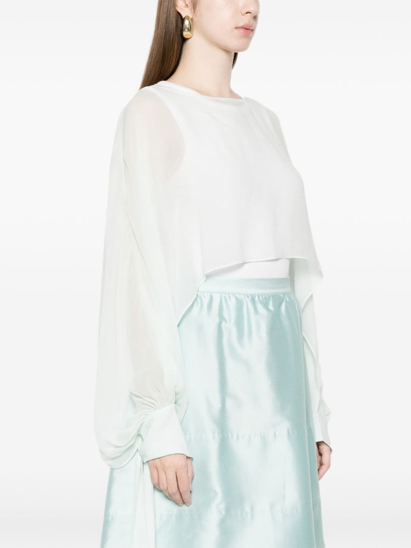 Twin-Set Aquamarine Blue Semi-Sheer Round Neck Sweater