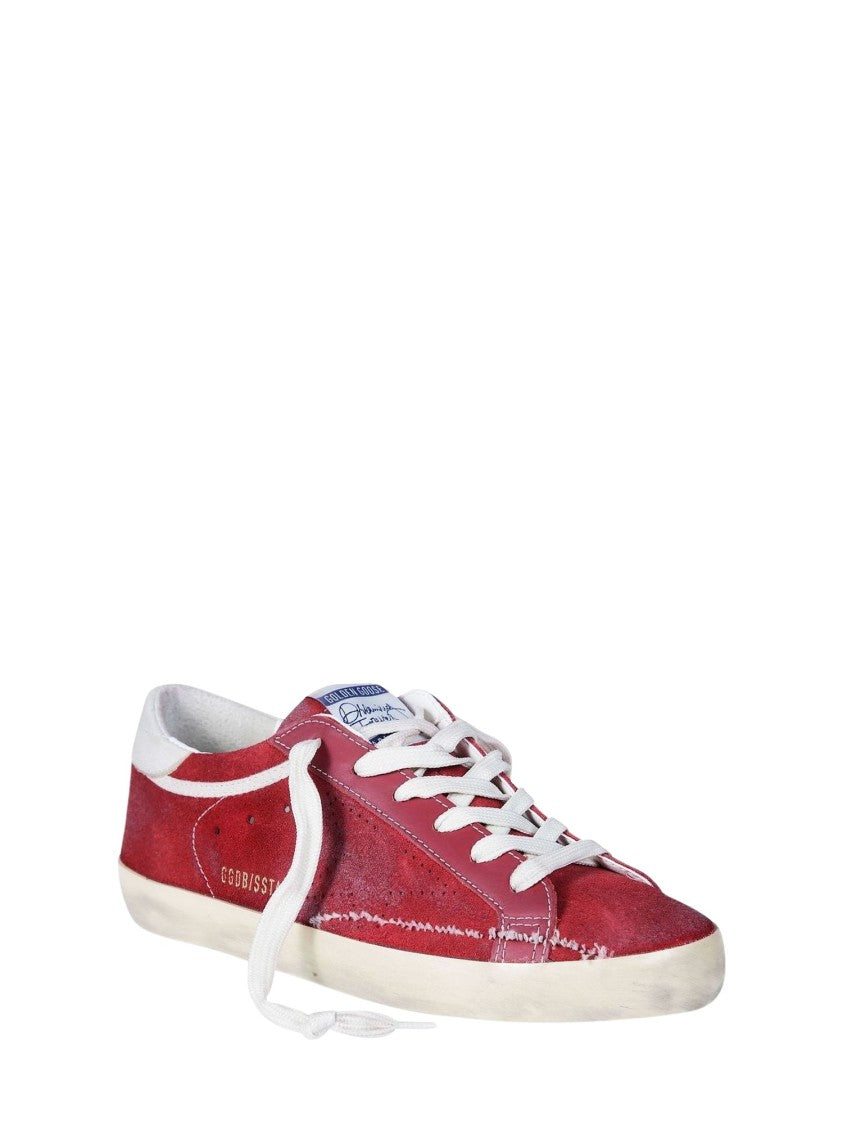 Golden Goose Perforated Star Detail Suede Sneakers With Vintage Finish