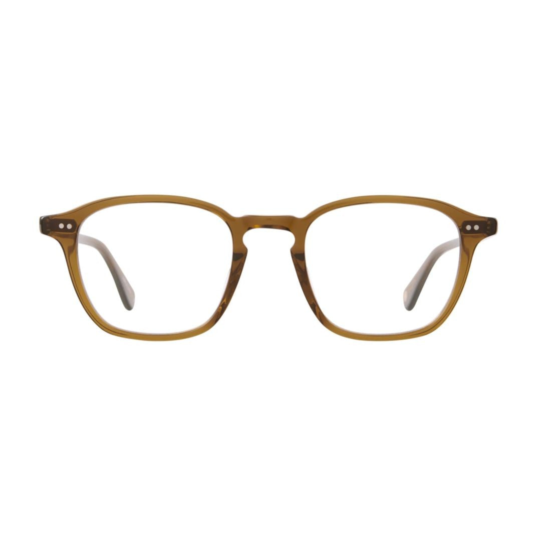 Garrett Leight Markus Translucent Brown Square Frame Sunglasses With Metallic Details