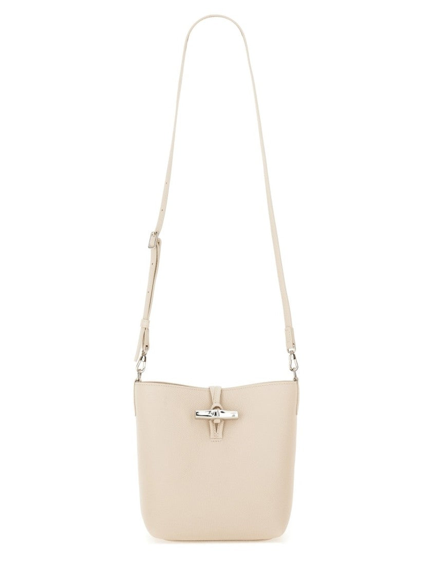 Longchamp Bucket-Style Handbag With Textured Leather And Silver-Tone Hardware