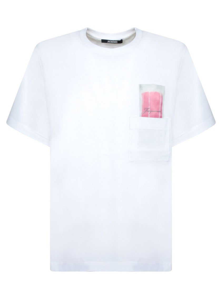 Jacquemus Short-Sleeved Cotton T-Shirt With Subtle Graphic Detail