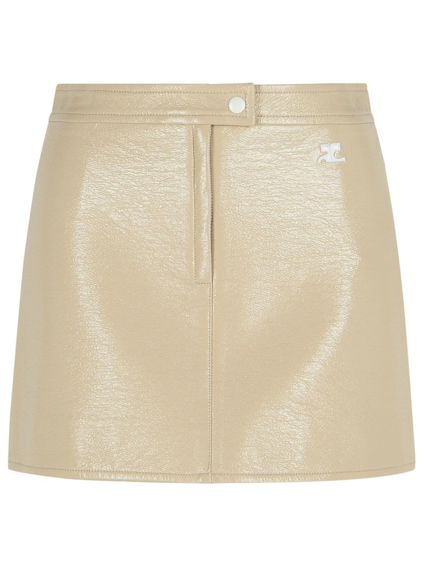 Courrèges Reedition' Ivory Cotton Blend Miniskirt