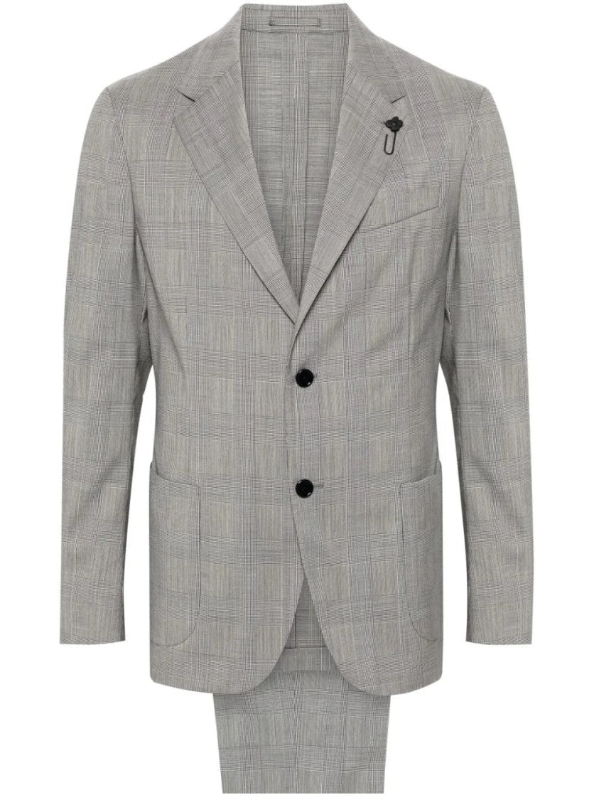 Lardini Tailored Suit With Subtle Check Pattern