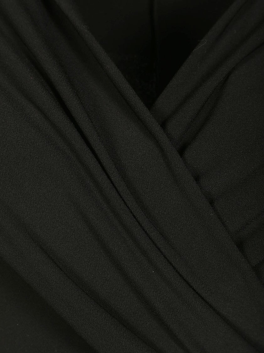 The Andamane Off-The-Shoulder Black Jumpsuit With Draped Bodice