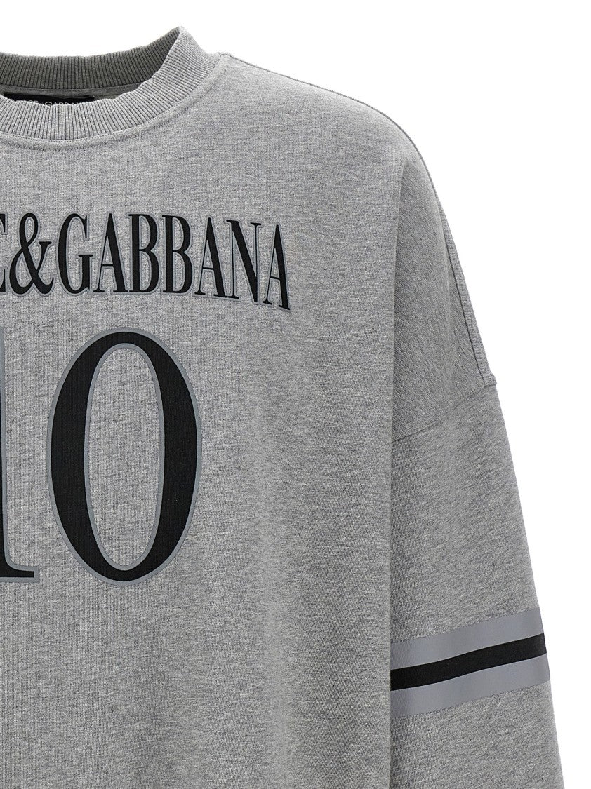 Dolce & Gabbana Brushed Cotton Sweatshirt With Bold Front Print