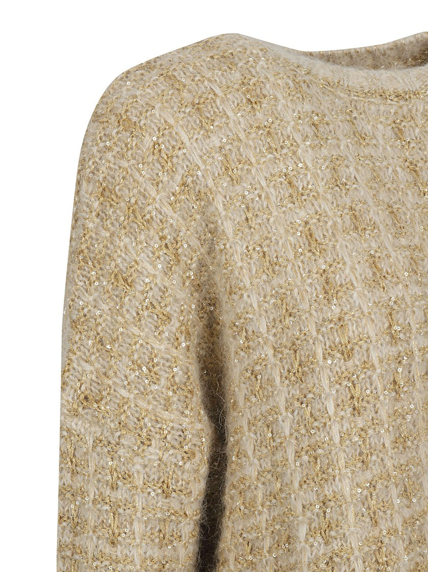 Valentino Textured Knit Sweater With Subtle Shimmer