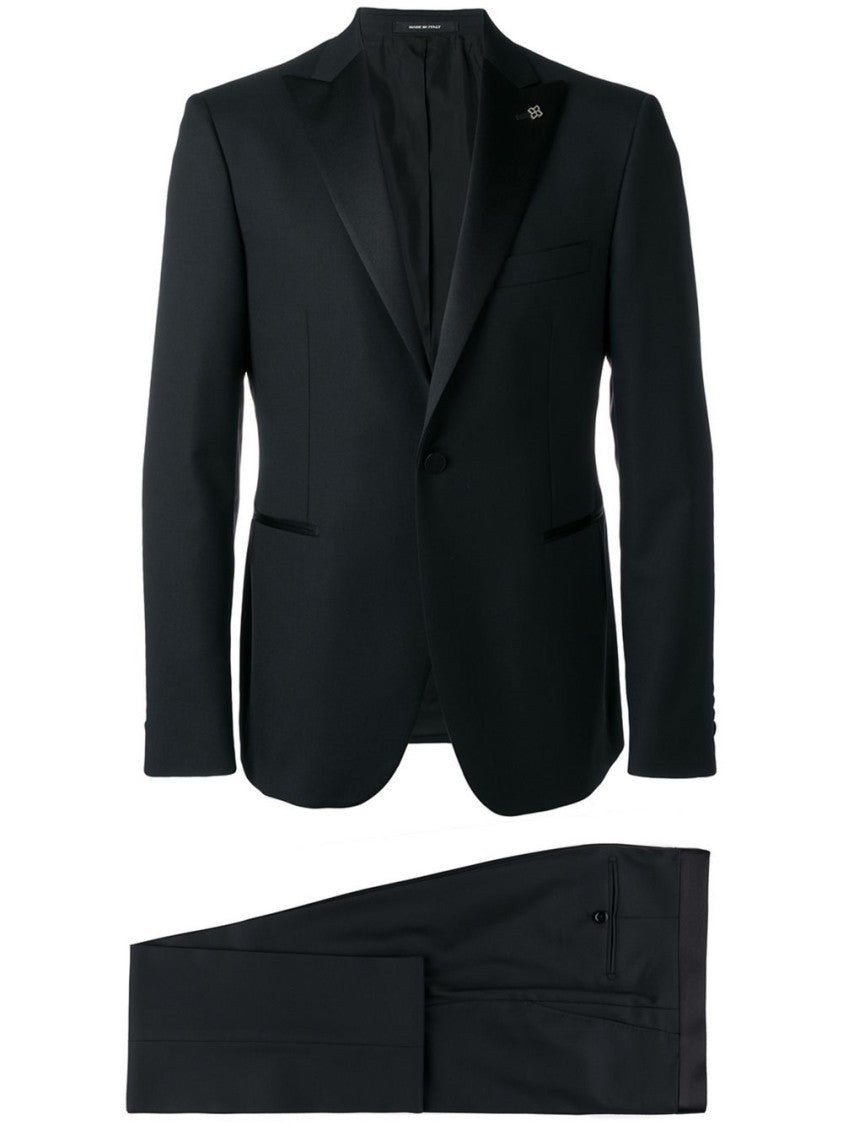 Tagliatore Tailored Black Virgin Wool Suit Set