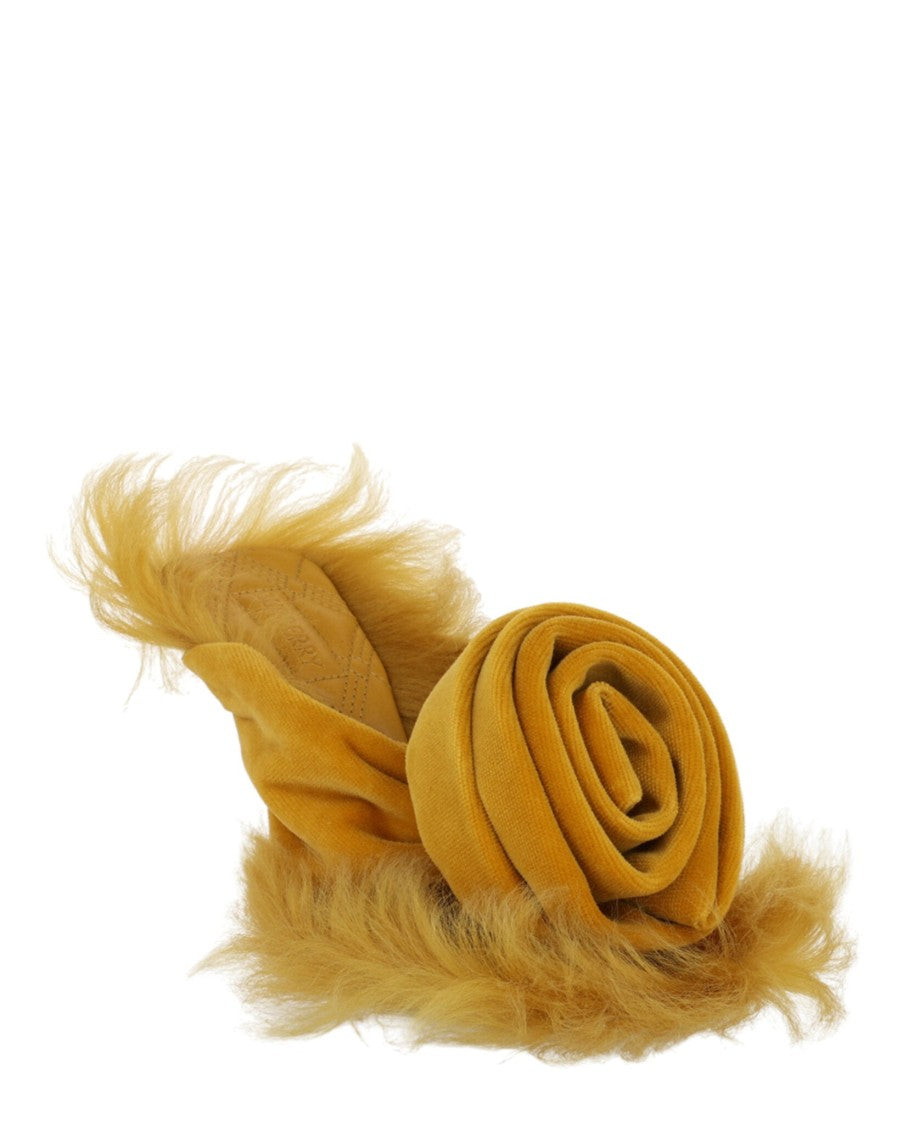 Burberry Step Rose Velvet Heeled Sandals