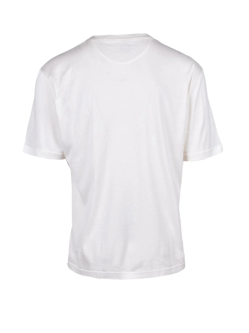 Eleventy White Cotton Silk Men T-Shirt