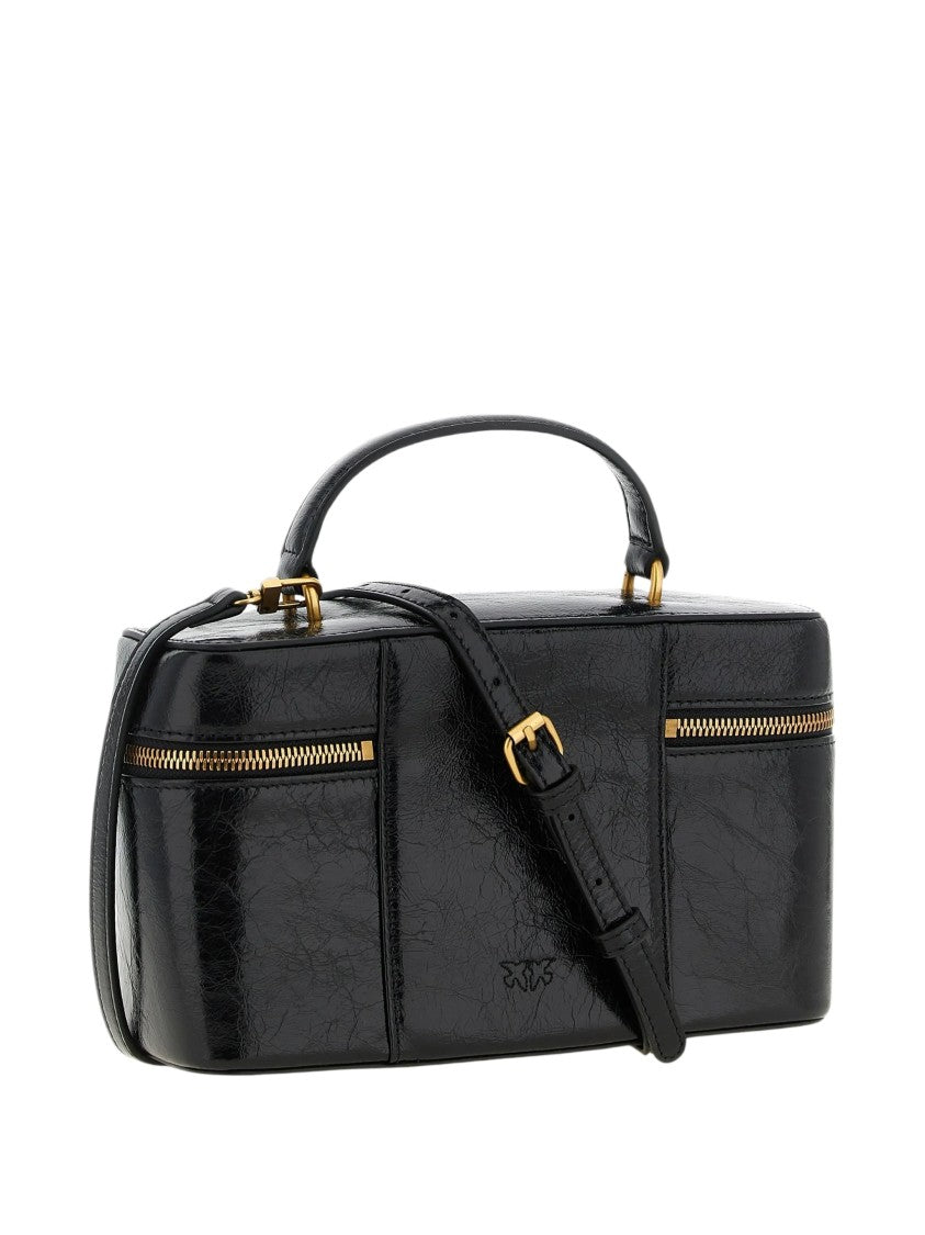 Pinko Glossy Rectangular Vanity Case With Gold-Tone Accents