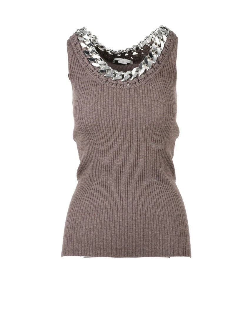 Stella Mccartney Grey Wool Polyamide Elastane Women's Top
