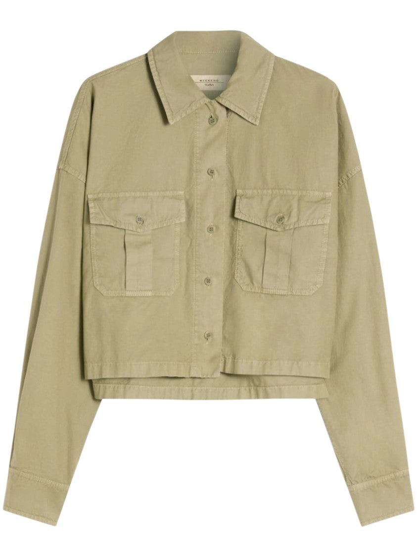 Max Mara Boxy Cropped Shirt With Classic Collar