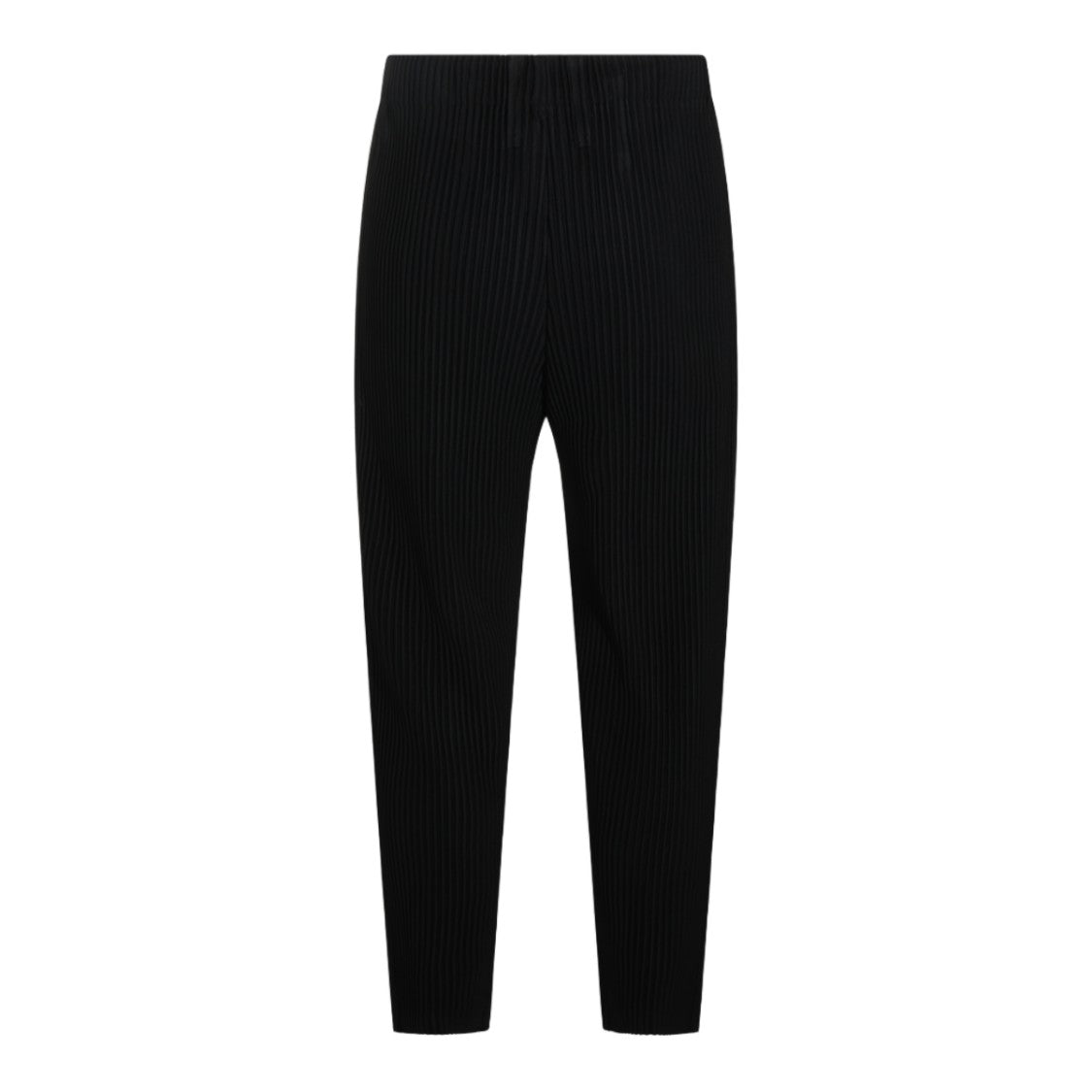 Homme Plissé Issey Miyake Slim Tapered Trousers With Pleated Texture And Elastic Waistband