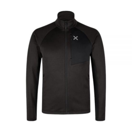 Montura Full-Zip Black Jacket With High Collar And Fitted Silhouette