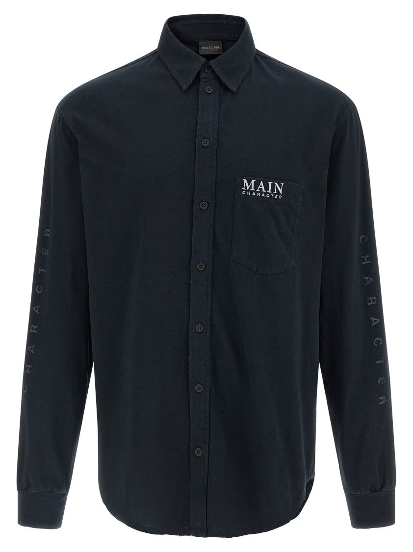 Balenciaga Cotton Jersey Long-Sleeve Shirt T-Shirt With Embroidered Pocket