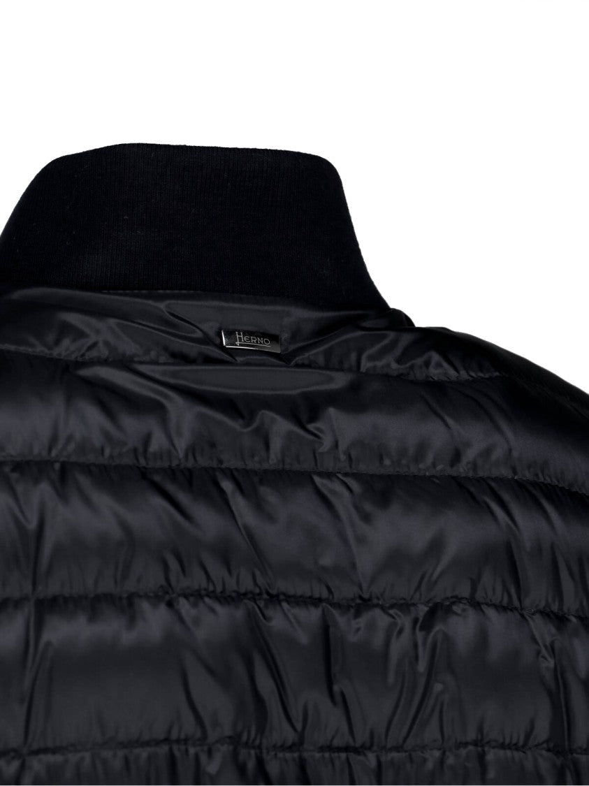 Herno Fitted Jacket With High Collar And Side Pockets