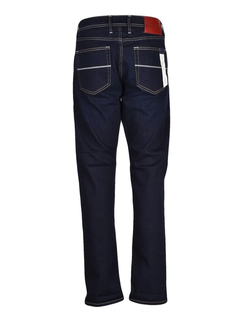 Tramarossa Midnight Blue Stretch Jeans With Classic Five-Pocket Design