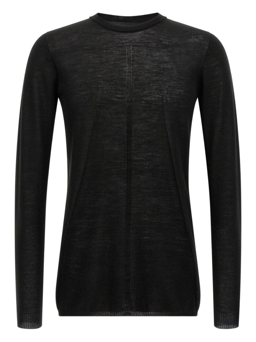 Rick Owens Long-Sleeve Lightweight Knit Top With Semi-Sheer Texture