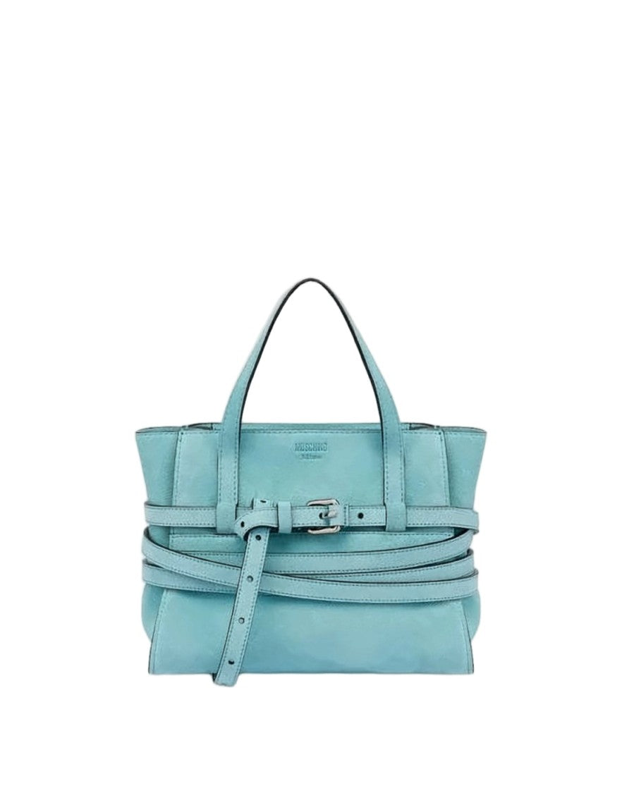 Moschino Structured Calf Leather Tote Bag