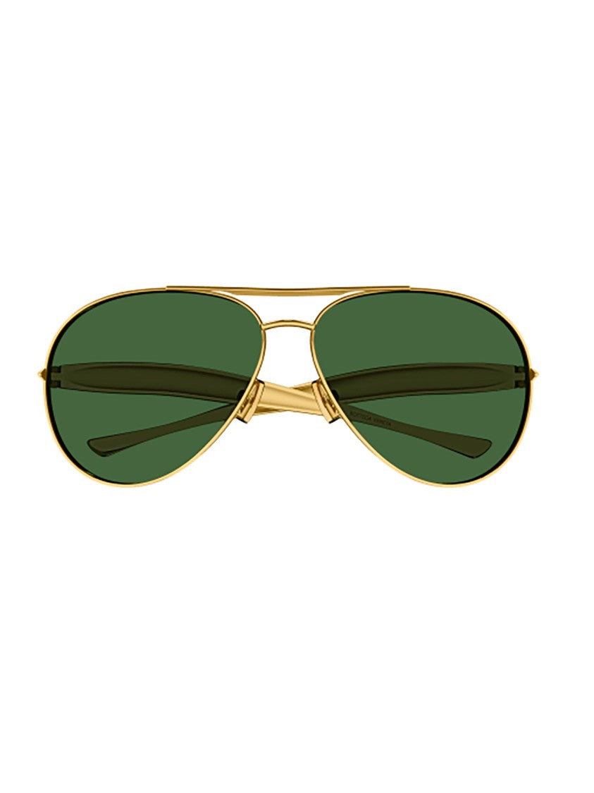 Bottega Veneta Metallic Aviator Sunglasses