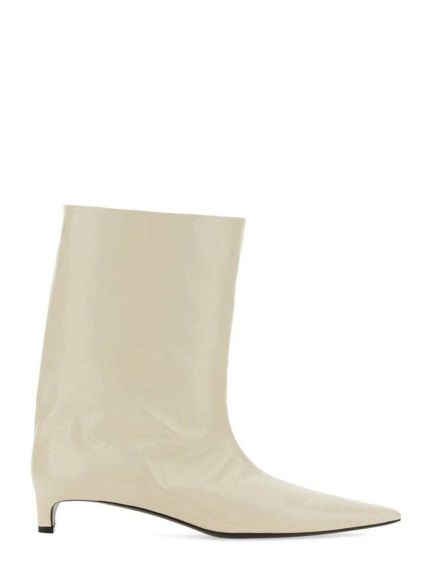Jil Sander Mid-Calf Heeled Boots With Glossy Finish