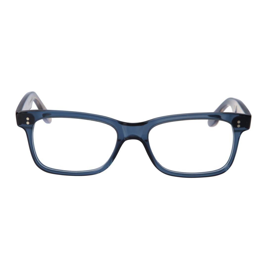 Kador Translucent Deep Blue Viko Silver Rivet Rectangular Eyeglasses
