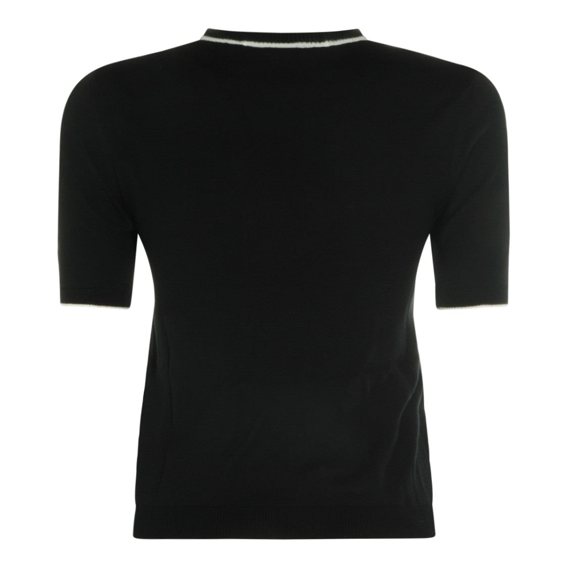 Valentino Black Wool Knit Sweater With Logo Embellishment