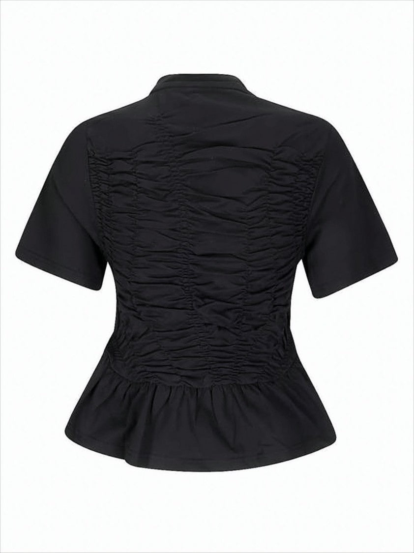 Cecilie Bahnsen Fitted Short-Sleeved Top With Ruched Detailing
