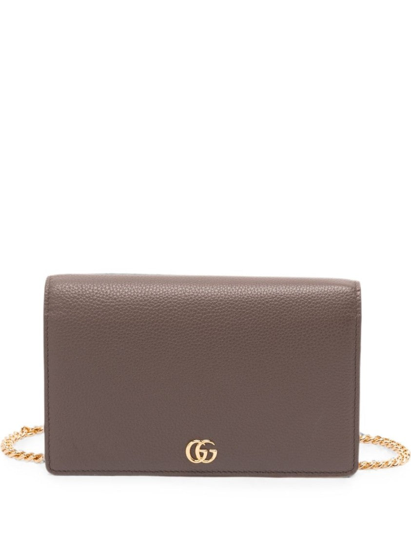 Gucci Pebbled Leather Gold-Tone Accent Shoulder Bag