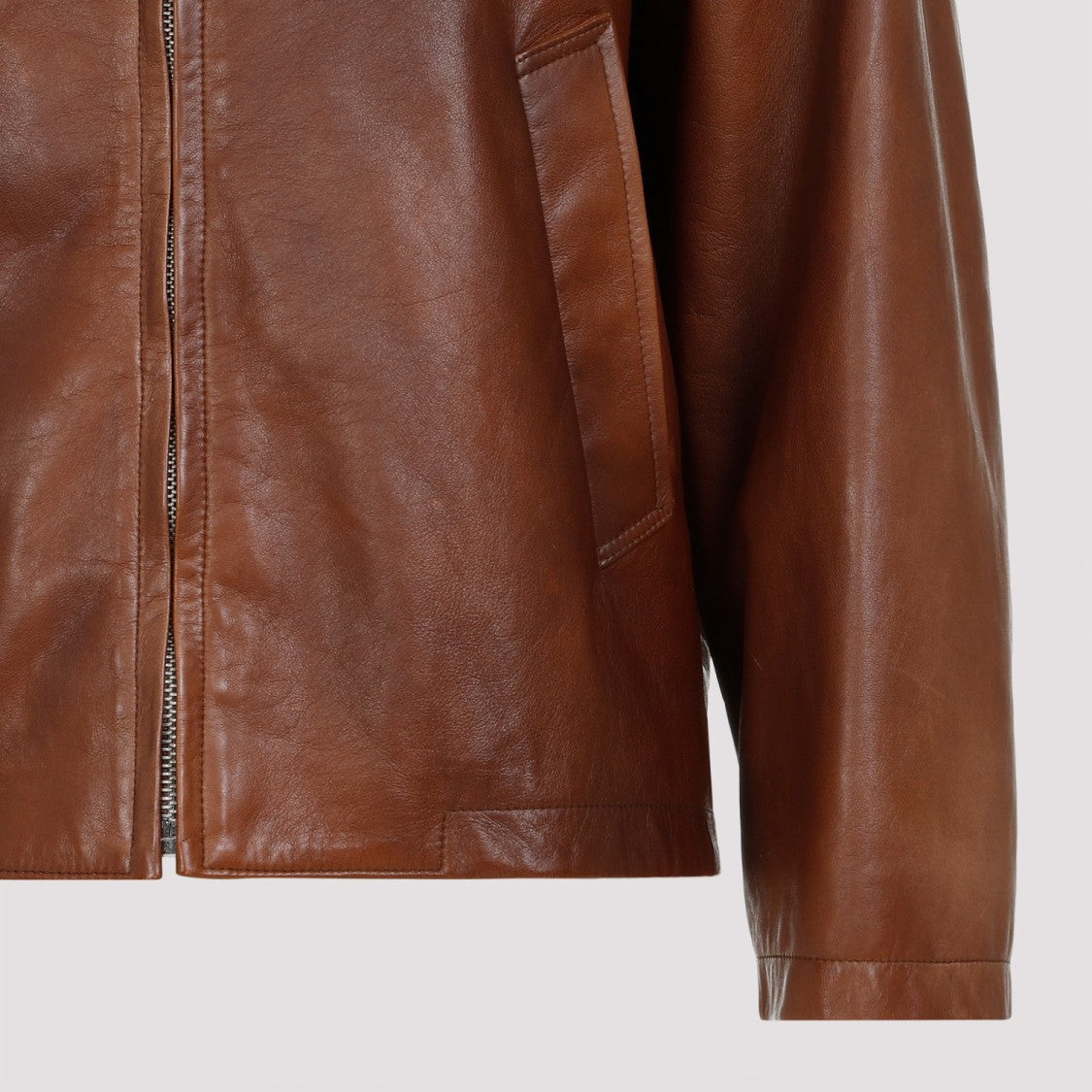 Prada Brown Lamb Leather Jacket