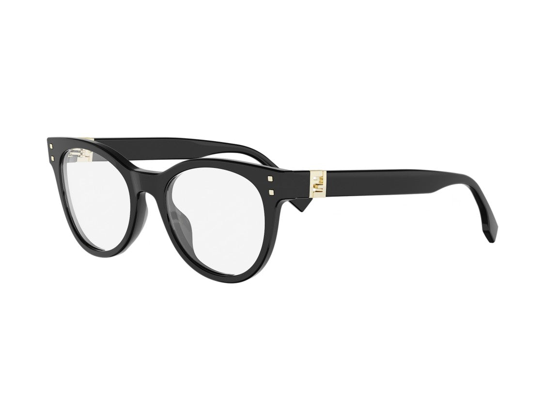Fendi Fe50157i Black Rounded Eyeglasses
