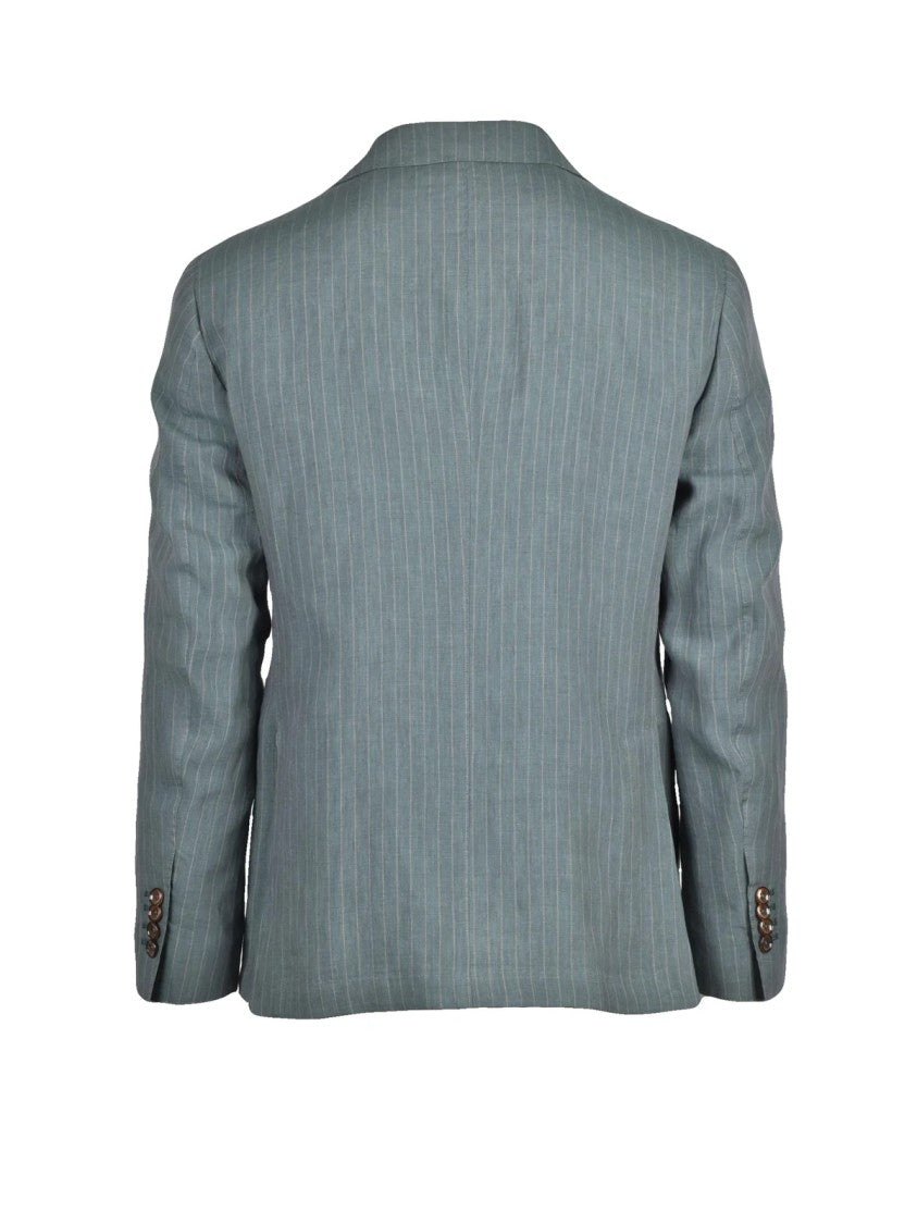 Lab 001 Sage Green Linen High-Waist Formal Suit