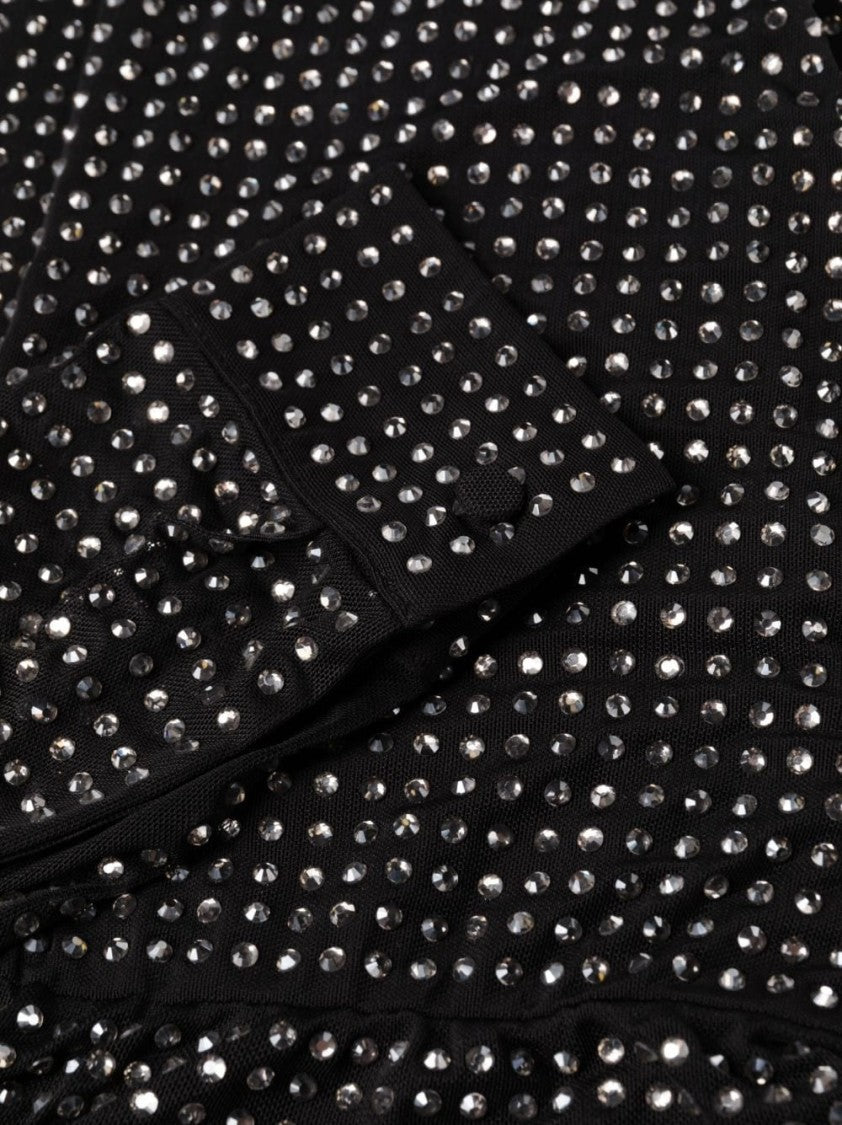 Self-Portrait Rhinestone Mini Shirt Dress