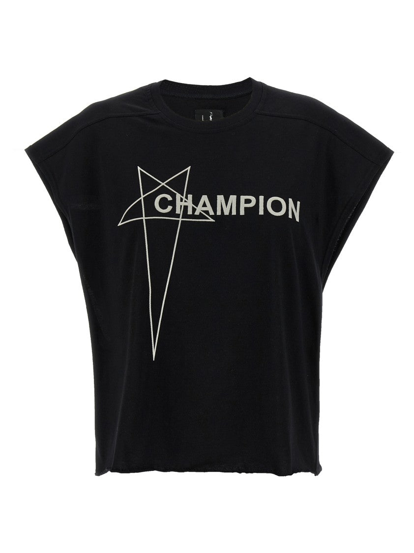 Rick Owens Cotton Top With Asymmetrical Hem