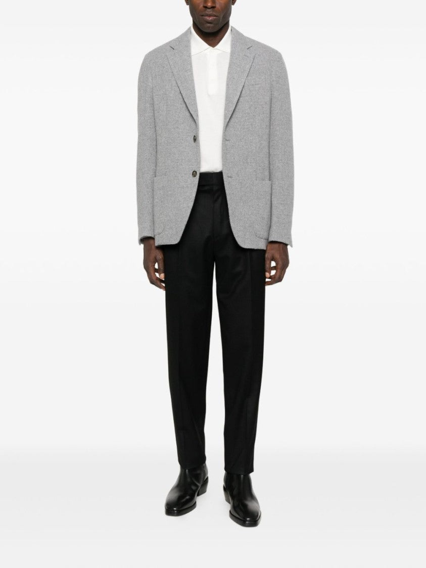 Lardini Grey Tailored Blazer With Wool-Cashmere Blend