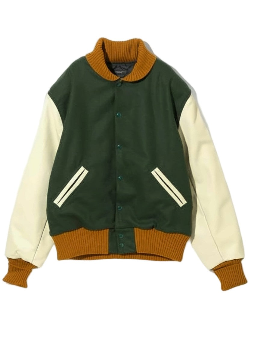 Engineered Garments Sporty Casual Jacket With Leather Sleeves
