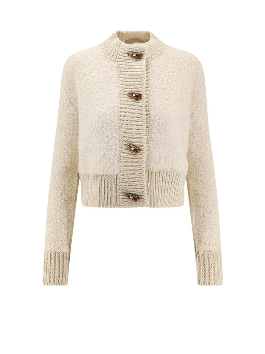 Golden Goose Textured Boucle Knit Jacket With Cozy Fit