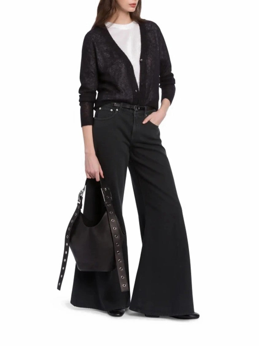 Dondup Black Small Hobo Leather Bag