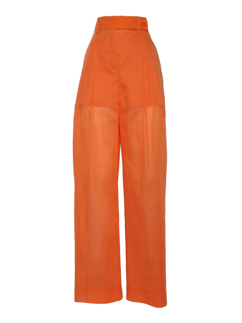 Alberta Ferretti Wide-Leg Trousers With High Waist And Pleated Front